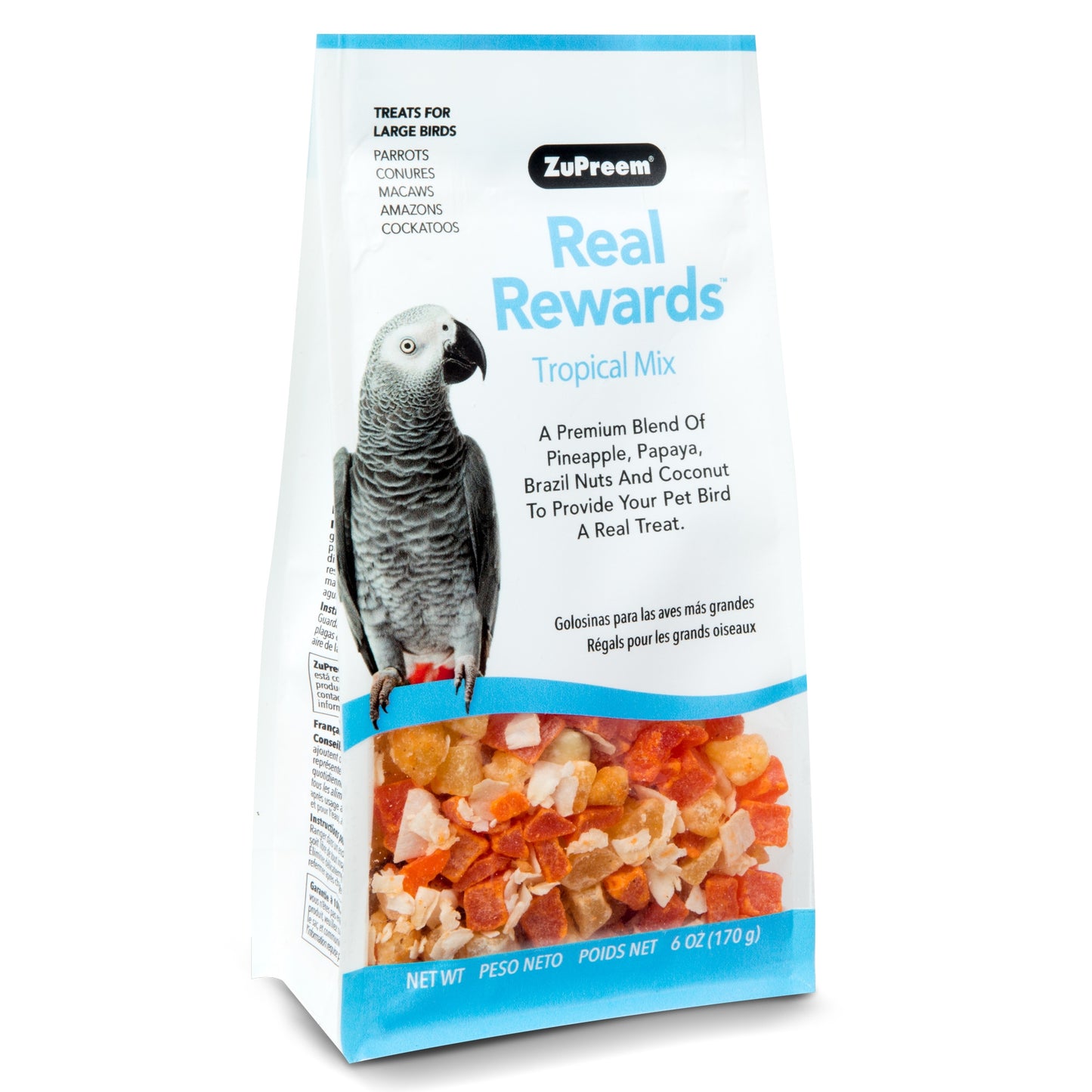 REAL REWARD LARGE PARROT TREATS - TROPICAL MIX 170G